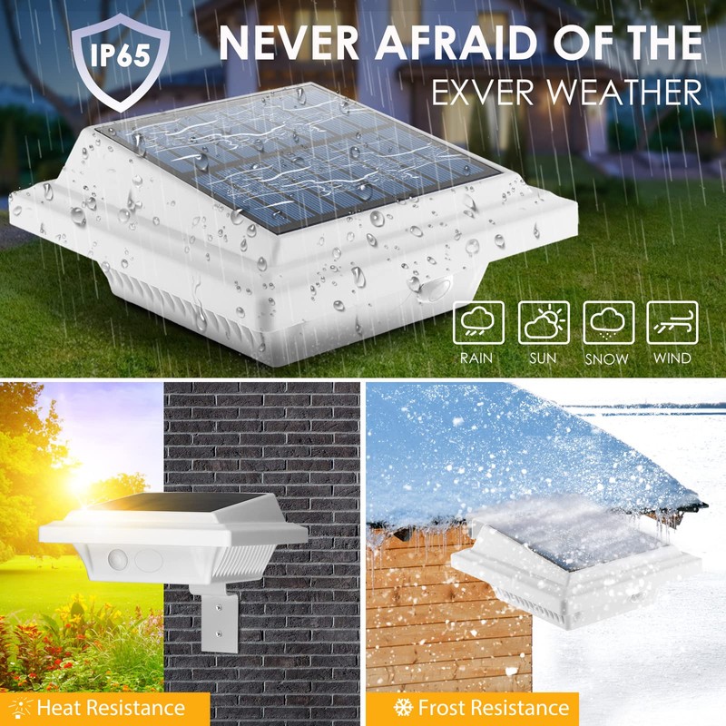 UniqueFire Solar Gutter Lights Outdoor, 40 LEDs Bright Solar Powered