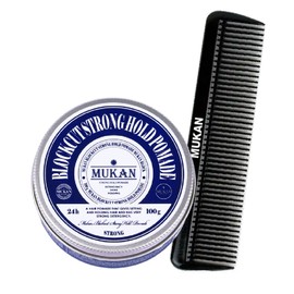Mukan Block Cut Strong Hold Pomade with comb, 100g, 1 piece / 무칸 블럭컷 스트롱 홀드 포마드 빗포함, 100g, 1개