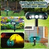 Qualirey 2 Pcs Solar Nocturnal Ultrasonic Light Animal Repeller Outdoor