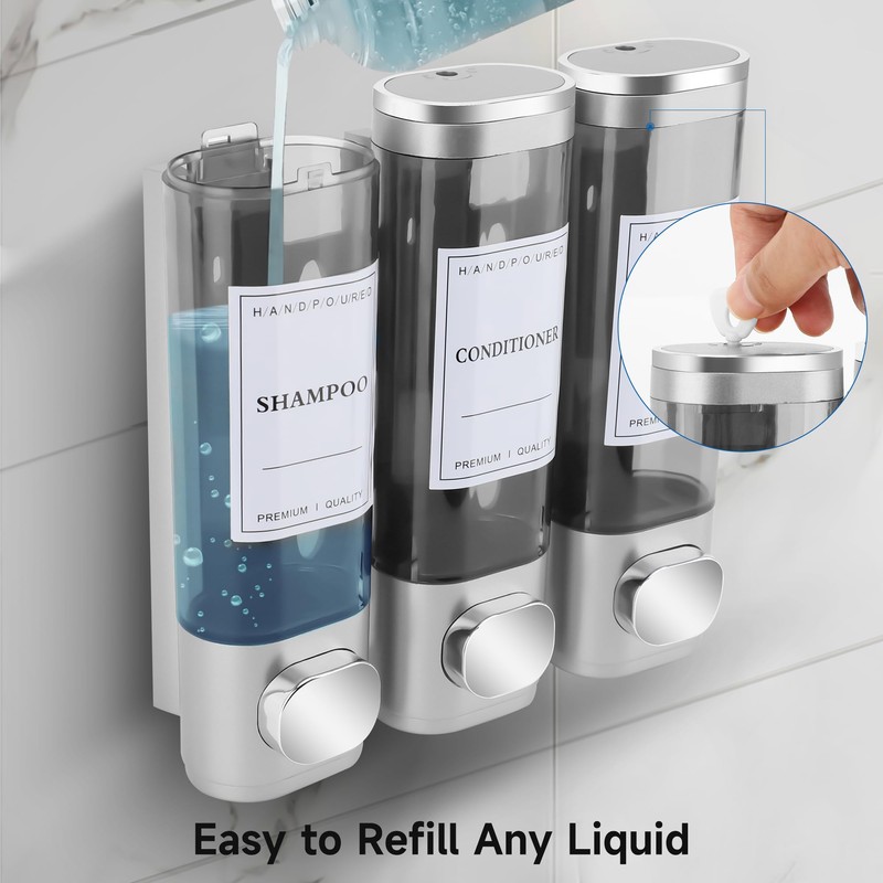 MEKOTRIN Soap Dispenser, Shampoo and Conditioner Dispenser, Shower Soap Dispenser