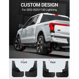 Ecarzo Mud Flaps for F150 Lightning Accessories 2022 2023 2024 2025 All Weather Mud Splash Guards No Drilling Required Mudflap Front & Rear 4pc Set