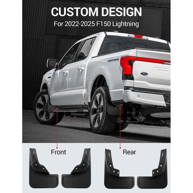 Ecarzo Mud Flaps for F150 Lightning Accessories 2022 2023 2024