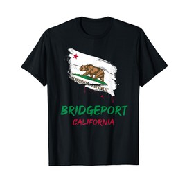 Bridgeport California Paint Splatter Flag Vacation Souvenir T-Shirt