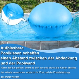 Voarge Round Winter Pool Cushion, Durable, Strong, Cold-Resistant for Above Ground Pool, Winter Cushion, Pool Accessories, Inflatable for Pool Cover and Winter Tarpaulins