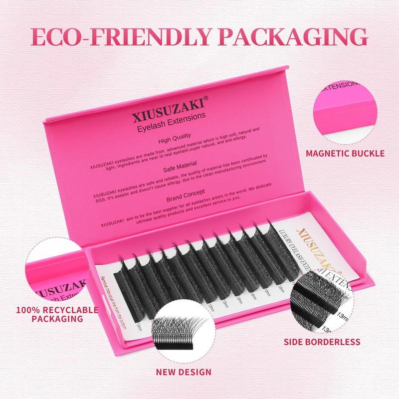 XIUSUZAKI W Lash Extensions Supplies 6D Eyelash Extensions W Shape