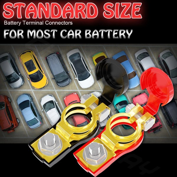 CHUSYYRAY 2PCS Auto Car Battery Terminal Clamp Clip Connector Adjustable