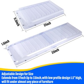 2Pack Air Vent Extender for Under Furniture,Floor Vent Deflectors for Home Floor Fixed with 5 Strong Magnets,Air Deflector for Floor Vent,Air Vent Deflector with Adjustable Size from 17" UP to 33"