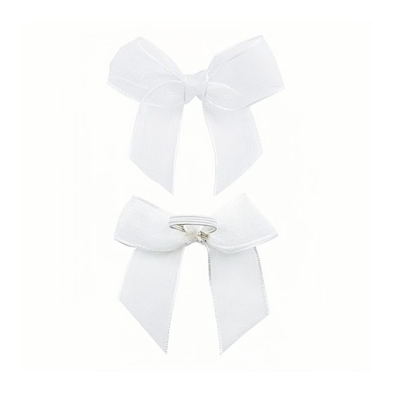 50Pcs Pre-Tied Sheer Bows with 1 Inch Stretch Elastic Loops,