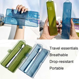 2 paquetes de estuche para cepillo de dientes de viaje, soportes para cepillo de dientes transpirables, soporte compacto y portátil para cepillo de dientes para viajes, vacaciones, camping, gimnasio