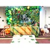PGSWEER Jungle Safari Wild Animals Backdrop 8x6FT Tropical Rainforest Animals