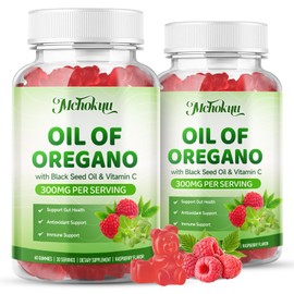 Mchokuu Oil of Oregano with Black Seed Oil Gummies, Raspberry, 120 Count