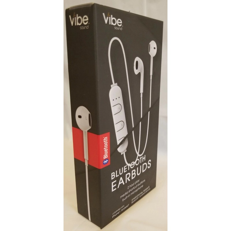 Vibes Wireless Bluetooth Earbuds - Built in Mic/2 Hour Play/Media