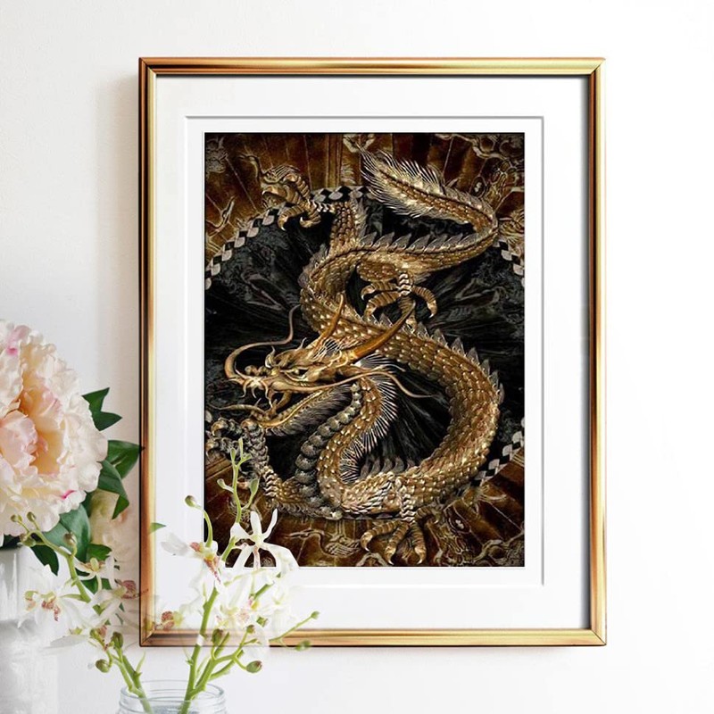 SYMON Cross Stitch Kits for Adults,Dragon,11CT Counted Printed Cross Stitch