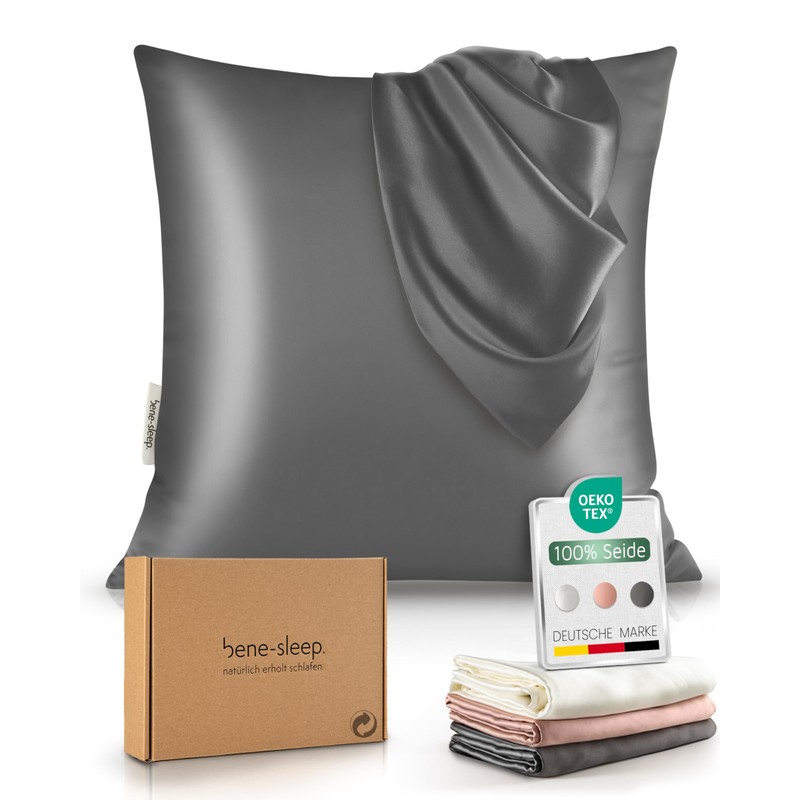 bene-sleep Premium Silk Pillowcase 80 x 80 cm Against Wrinkles