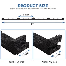 Sthovd 9 in Inside Classic Rib Profile Foam Closure Strips Fit for Metal Roofing R Panels 3 FT Long Roof Closure Strips (20 Pcs)