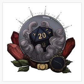 Leyland Designs Aries D20 - Tabletop Gaming Dice - The Astrology Collection Bumper Sticker Window Water Bottle Decal 5""