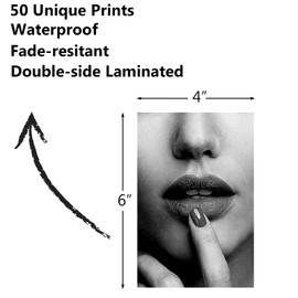 Wall Collage Kit, Black & White Aesthetic Pictures, 50PCS 4x6 Inch Picture Collage Kit for Wall Aesthetic, Teen Girls Bedroom Decor, Dorm Wall Decor, Photo Collection ,Cute Wall Decor for Teen 1