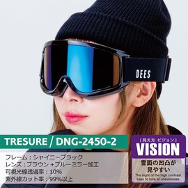 Dies DNG-2450/2460 BK/BR.BL Snowboard Goggles, Double Lens, Japan Fit, Anti-Fog, Helmet Compatible, 99% UV Protection, Ski Goggles, Snow Goggles, UV Protection