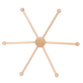 AILOOCEDI Wooden Mobile Frame Kit, Wooden Frame Baby Crib Hanger Spherical Six Legs Baby Wooden Mobile Hanger for Wind Bed Toy Decoration