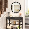 AAZZKANG Black Round Wall Mirror Metal Framed Beaded Mirrors Decorative
