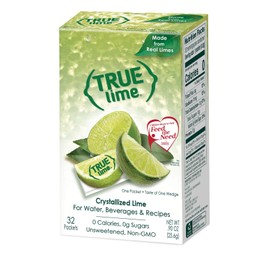 True Lime For Your Water - 32 Single Serve Packets | 100% Natural True Citrus NON-GMO & NO GLUTEN