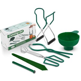 Shofilt Canning Supplies Set - 6 Essential Tools for Canning Enthusiasts and Beginners - Mason Jar Lifter, Funnel & Wrench, Tongs, Bubble Popper, Magnetic Lid Lifter for Water Bath & Pressure Canner