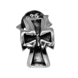 [STERLING SILVER 925] AMTHGPS-046 Single Ear Sterling Silver 925 Earrings Studded Rock Gothic Men's Women's Cross Cross Silver, Sterling Silver