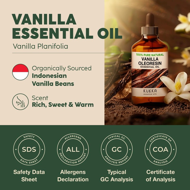 Kukka Vanilla Essential Oil for Diffuser & Skin - 4