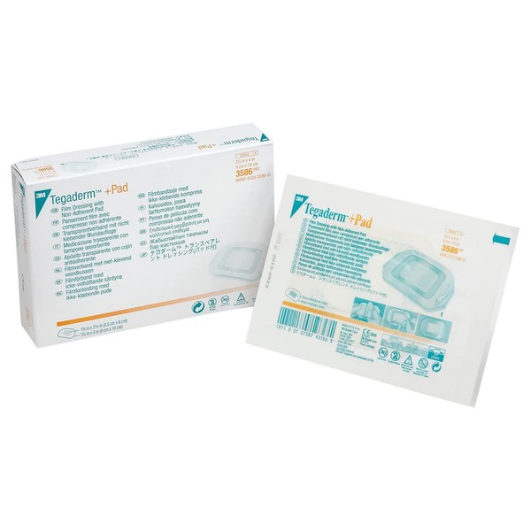 3M™ Tegaderm™ +Pad Film Dressing with Non-Adherent Pad 3586,Dressing size 3 1/2 IN x 4 IN, Pad size 1 3/4 IN x 2 3/8 IN