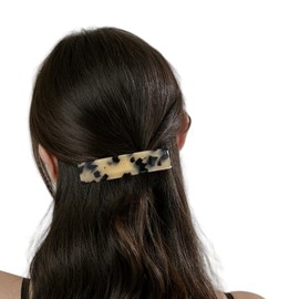 2 Pieces Hair Barrettes for Women Half Up Hair Clips Tortoise Celluloid Rectangle Hair Clips for Fine Thin Hair (Tortoise)