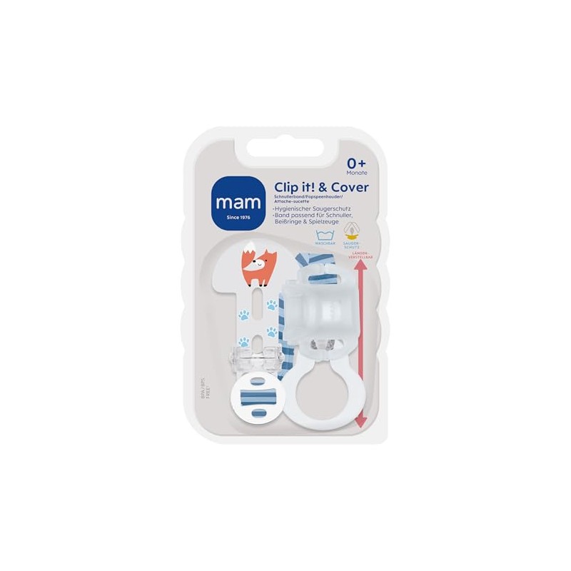 MAM Clip it! & Cover | Dummy Strap with Teat