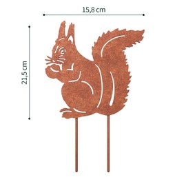 VERDOBA Squirrel Garden Decoration Rust Stake - Squirrel Decoration with Rust Patina - Squirrel Rust - Garden Decoration Squirrel Made of Sturdy Iron in Rust - Decoration for Garden, Balcony and Patio