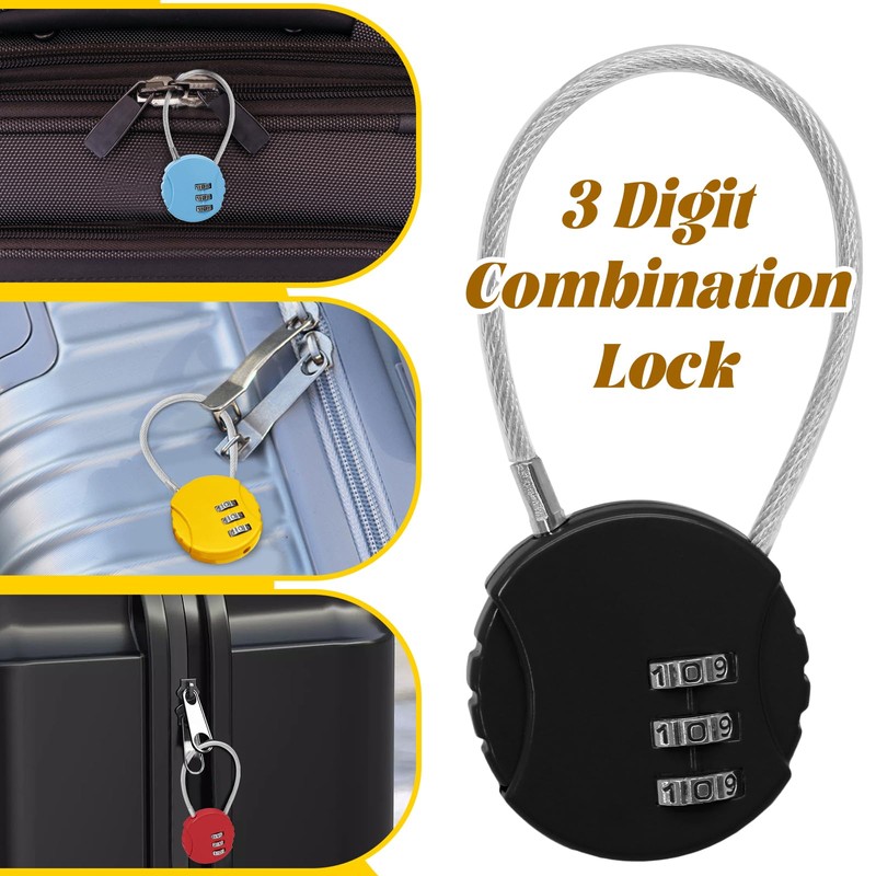 Bonsicoky 6 Pack 3 Digit Combination Lock - Outdoor Waterproof