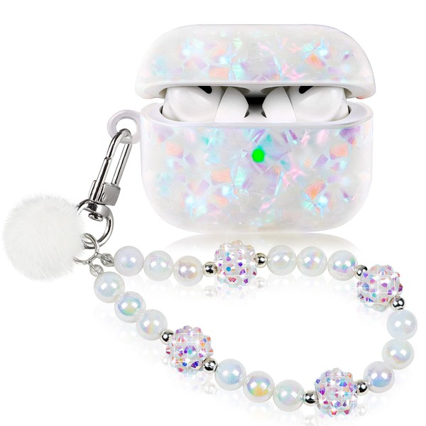 Cute Case for Airpod 3 with Pearl Lanyard Girly Cover