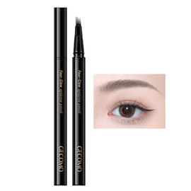 Gevlonecirly Eyebrow Pencil, 4D Liquid Eyebrow Pencil, Fingglide Liquid Eyebrow Pencil, Colored Eyebrow Waterproof Eyebrow - 4 Fork Eyebrow Pencil, Easy to Color Waterproof, Sweat Proof, Persistent