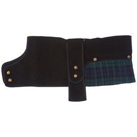 Dog Coats - Kilts for Dogs. Hand Pleated in Black Watch Tartan with Gilt Buttons. These Dog Jackets look great. Size 20"