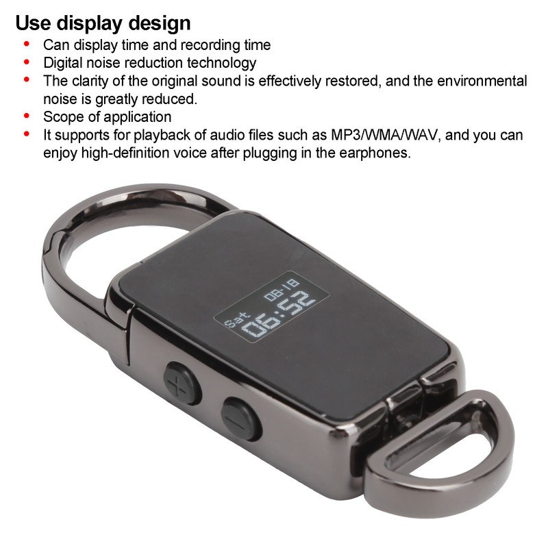 S23 Black Mini Key Ring Shape USB Flash Drive MP3
