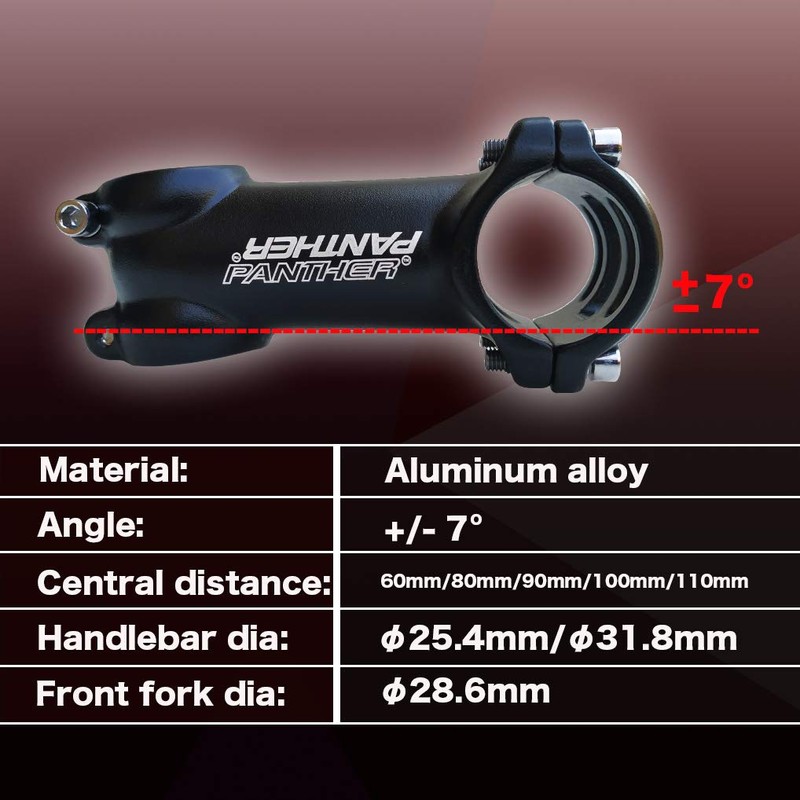 PANTHER Ahead Stem, Aluminum 6061 Adjustable Stem, Suitable for Crossroad,