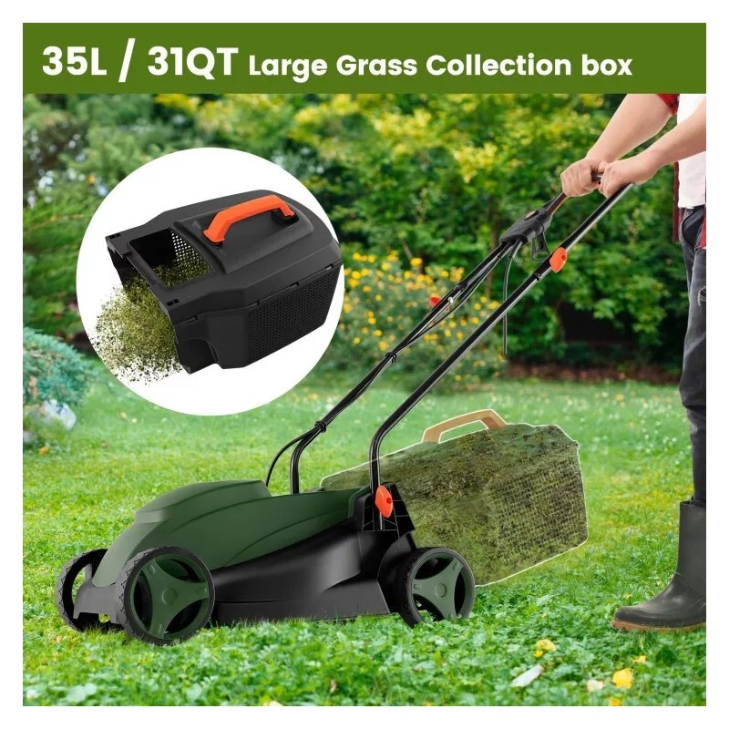 Costway 12-AMP 13.5" Corded Electric Grass Corded Lawn Mower Adjustable
