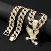 Generic Dazzling Animal Eagle Cuban Link Chain Pendant Necklace for