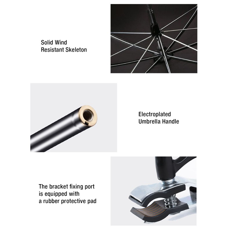 Baby Stroller Umbrella with 360 Degree Adjustable Clamp UV Protection