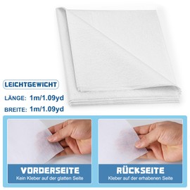 Kuppt 100 x 100 cm Ironing Fleece, 30 g/m² Ironing Fleece for Reinforcing, Iron on Interfacing, Fusible Interfacing for Bags, Reinforcement and Shaping of Clothing and DIY Work