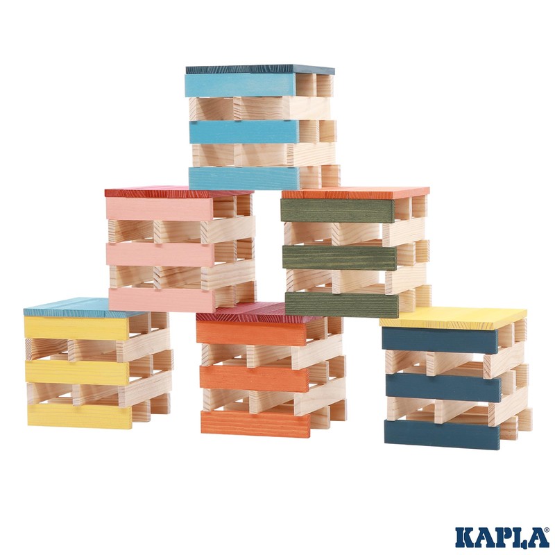 KAPLA 100 Octocolor Case - Wooden Construction Set 100 Colored