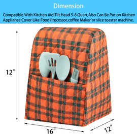 Kitchen Aid - Funda mezcladora de soporte compatible con 6-8 cuartos de galón, mezcladora de soporte Hamilton, cubierta para mezclador de ayuda de cocina, cubiertas de ayuda de cocina para mezclador de soporte. Accesorios de mezclador de ayuda de cocina.