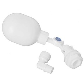Válvula de Bola Flotador Ajustable 3/8 Pulgadas Material POM Anticorrosivo con Rosca Extendida para Instalación en Tanques Mini, Acuarios, Sistemas de Ósmosis Inversa RO DI