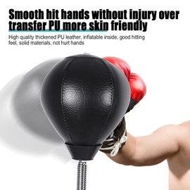 Veocore Boxing Bar with Punching Bag, Boxing Spinning Bar Boxing Speed Trainer, Height Adjustable Boxing Bar with Punching Bag and Reflex Bar, Boxing Training Equipment for Teens Adults, Black