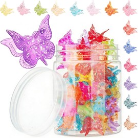 50 Pinzas para el Cabello con Forma de Mariposa Brillante,Lindas Mini Pinzas con Caja de Almacenamiento,14 Colores,Accesorios Brillantes y Coloridos para Niñas y Mujeres