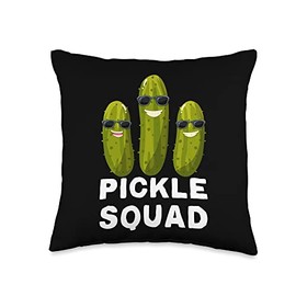 Vintage Canned Pickles Merch Squad Vegan Dill Costume Adult Chamoy Pickles Throw Pillow, 16x16, Multicolor