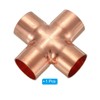 PATIKIL 1-1/8"(28.6mm) Copper Cross Pipe Fitting, 4 Way Welding Copper