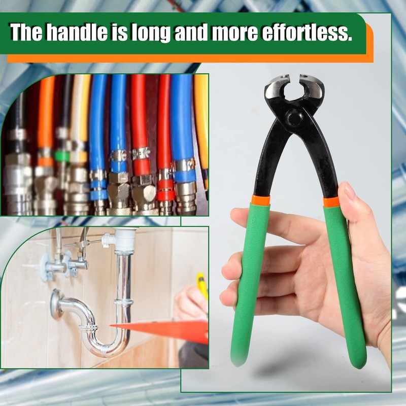 LEONTOOL 9-Inch Ear Clamp Pliers with Front and Side Crimp